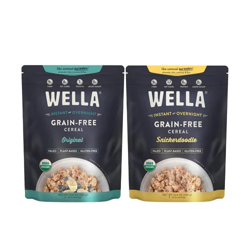 Vista 14 de Wella Cereal de Avena Alternativa, Cereal Caliente para el Desayuno Sin Gluten, Sin Granos Paleo Orgánico Vegano Alto en Proteínas Superalimento a