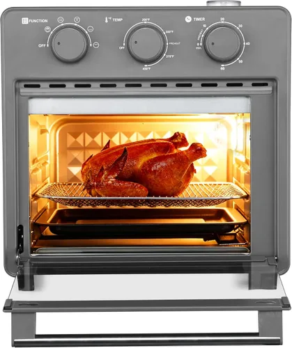 Vista 8 de Magnavox Home, horno freidora de aire de 16.5 cuartos de galón, con infusión de vapor, negro, horno de encimera de convección, 6 funciones