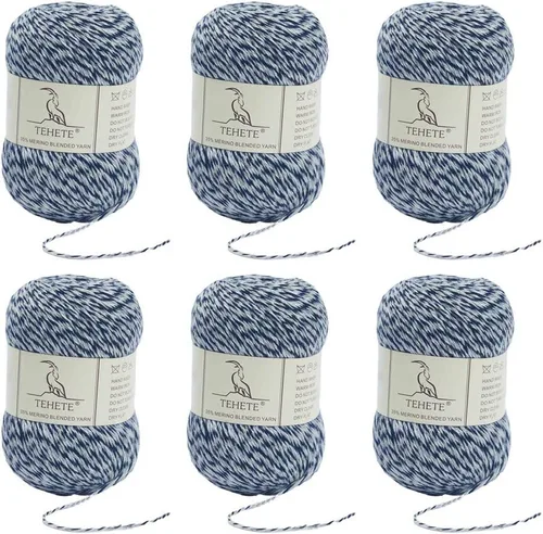 Vista 20 de Ovillo de lana de merino para tejer (3 capas) suave y ligero de 150g para ganchillo (Beige)