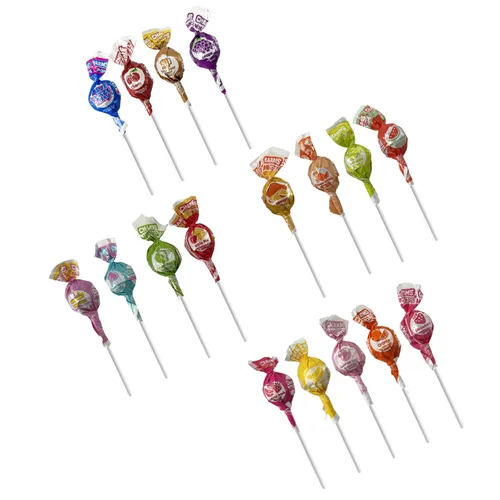 Vista 2 de Fruidles MiniPops - Chupones de caramelo duro de 1 libra, aproximadamente 70 unidades, 16 sabores surtidos, envueltos individualmente