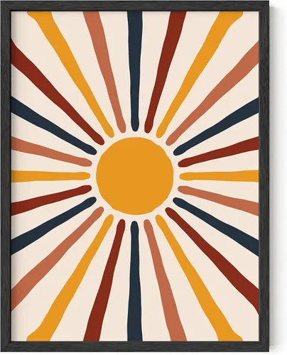 Vista 8 de HAUS AND HUES Arte de pared moderno de mediados de siglo, póster bohemio de sol, impresión moderna de mediados de siglo, cuadros boho para pared