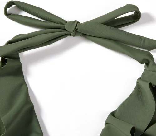 Vista 57 de SUUKSESS Traje de baño sexy de una pieza con volantes y control de abdomen para mujer