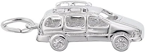Vista 2 de Rembrandt Charms Colgante Mini Van Disponible en Oro o Plata de Ley