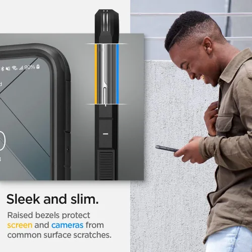 Vista 5 de Spigen Tough Armor diseñado para Galaxy S22 Case (2022) - Negro
