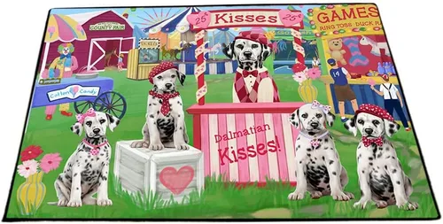 Vista 27 de Doggie of the Day Dalmatian Dogs Floor Mat - 4th of July Independence Day - Best Dog Doormat - Protector Decor - Unique Portrait Art - Premium