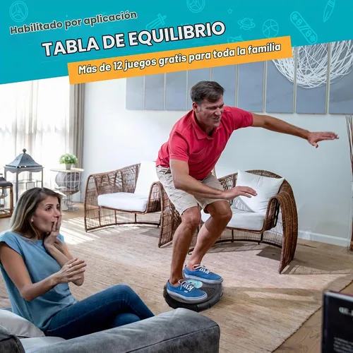 Vista 2 de GoBalance Board - App-Enabled Balance Board. Smart Bluetooth Sensor, 12 FREE Interactive Games - Fun, Balance Training and Home Gym Workout! Boost