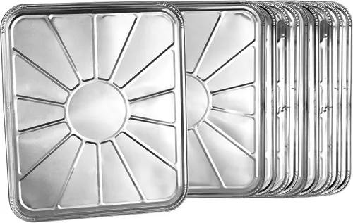 Vista 8 de Plasticpro Forro de horno de papel de aluminio desechable Bandeja de goteo reutilizable para horno - Bandeja para cocinar y hornear Paquete de 5