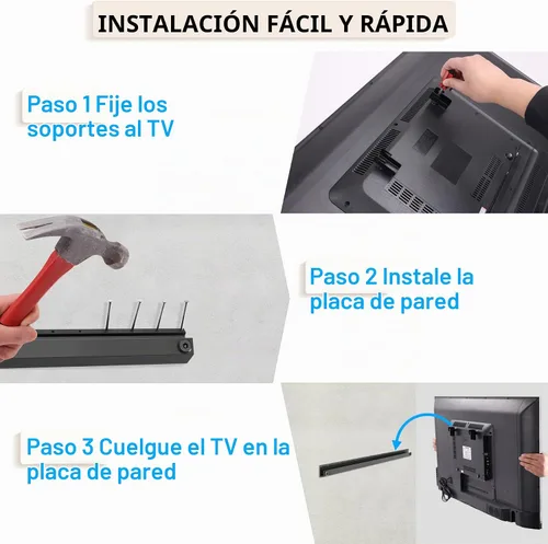 Vista 8 de KAMIWI Soporte de pared de TV sin pernos sin taladros para televisores