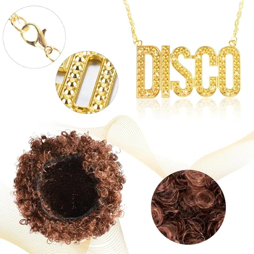 Vista 3 de XLSXEXCL 4 piezas de disfraz de discoteca de los años 70 para niños, con lentejuelas y manga larga, camisa brillante para niños, fiesta de cosplay