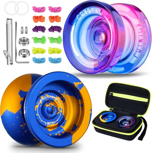 Vista 10 de MAGICYOYO N11 Yo-yo profesional no sensible para avanzados, yo-yo de trucos de metal de modo dual con rodamiento de yo-yo sensible para niños