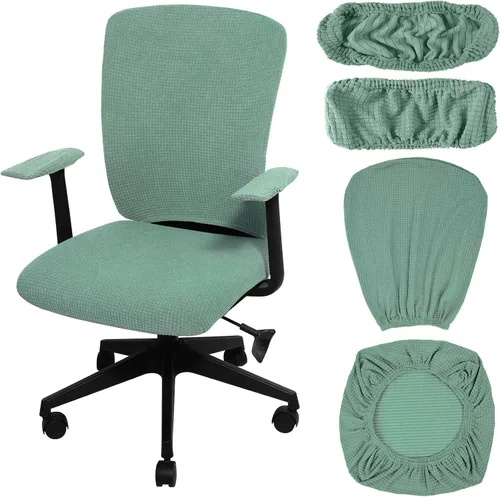 Vista 11 de Tallew Juego de 4 fundas protectoras universales para sillas de oficina, fundas de asiento elásticas para sillas de oficina, fundas para Negro