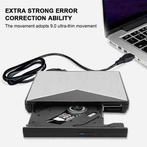 Vista 2 de Zopsc-1 Aleación de aluminio USB3.0 Unidad de DVD externa, CD/DVD portátil +/-RW unidad/reproductor de DVD para portátil portátil CD ROM quemador