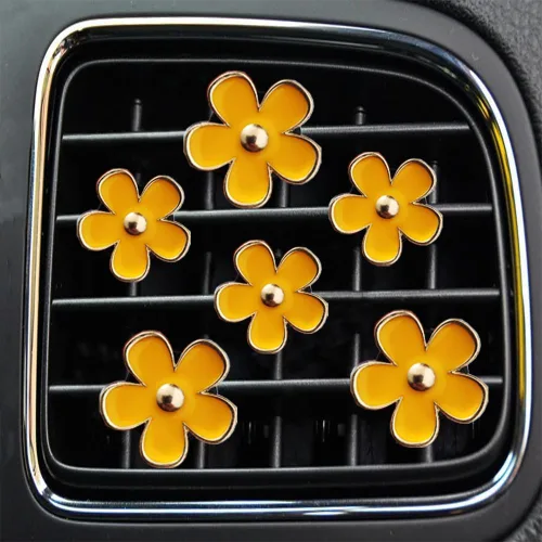 Vista 13 de Clips de ventilación de aire – 6 piezas de decoración de coche de margaritas para ventilación de aire y acondicionamiento, accesorios