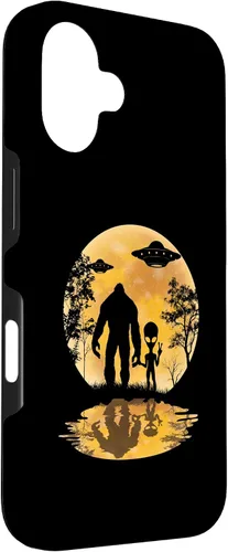 Vista 3 de Funda para iPhone 16 Alien Bigfoot Moon Sasquatch UFO Extraterrestre Hombres Mujeres