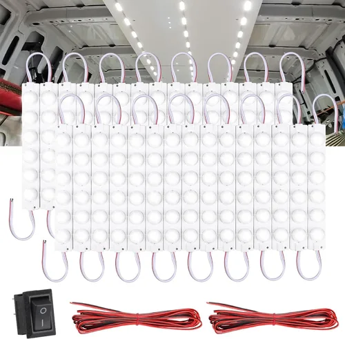 Vista 7 de Linkstyle Kit de iluminación para el interior de furgoneta, de 12V con 120 LEDs, tira de luz LED, módulo de iluminación LED para techo del coche 120