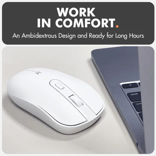 Vista 10 de X9 Performance Ratón USB C inalámbrico con USB y receptor tipo C – Gran mouse inalámbrico para múltiples dispositivos – 2.4G RF blanco USB tipo C