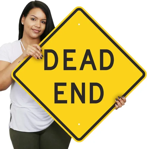Vista 2 de SmartSign - Cartel compatible con MUTCD "Dead End" 24 x 24 pulgadas, aluminio reflectante de grado de ingeniero 3M