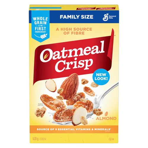 Vista 5 de General Mills Oatmeal Crisp Cereal de almendra, tamaño familiar, 22.15 oz/22.2 onzas, importado de Canadá