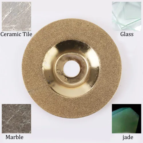 Vista 5 de Utoolmart Disco de pulido de diamante, muela abrasiva de piedra de 4 pulgadas, grano 150 para amoladora angular, tono dorado