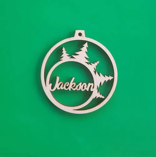 Vista 4 de Personalized Christmas Bauble, Wooden Name Ornament for Christmas Stocking