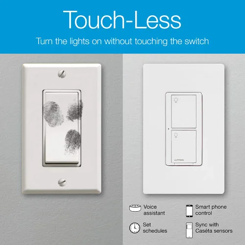Vista 7 de Lutron Caseta - Interruptor de luz inteligente original (requiere Lutron Smart Hub), para el hogar, luces LED y ventiladores, 6 amperios, un solo