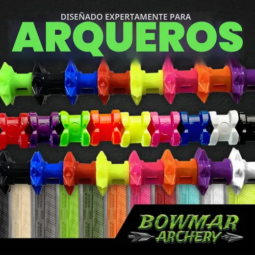 Vista 3 de Bowmar Archery Botón de nariz, extremadamente ligero, crea un punto de anclaje consistente, dos tamaños incluidos (rosa)