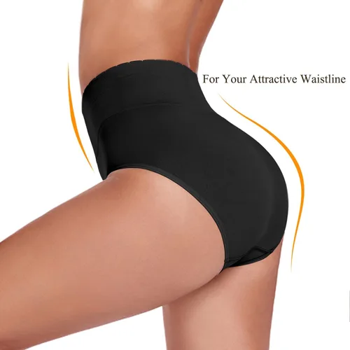 Vista 6 de Ropa interior invisible para mujer, de cintura alta, con elástico sin costuras, cobertura completa, paquete de 5