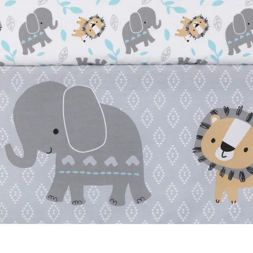 Vista 5 de Bedtime Originals Jungle Fun - Juego de ropa de cama para cuna, 3 piezas, azul/gris (paquete de 1)