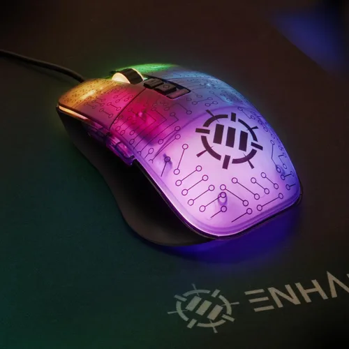 Vista 6 de ENHANCE Voltaic 2 Mouse para juegos, unisex, con cable, 7 botones programables, 7000 DPI, 13 modos de color, diseño ergonómico, USB Plug & Play