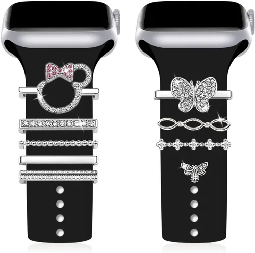 Vista 11 de Correa de reloj con abalorios, mejora tu correa de reloj con elegantes anillos decorativos compatibles con la correa de Apple Watch para iWatch