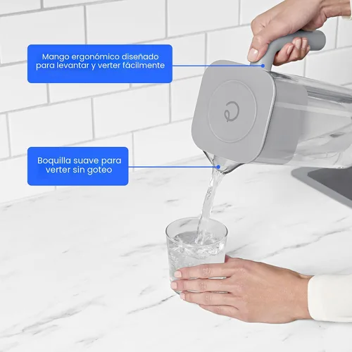 Vista 8 de Culligan con tecnología ZeroWater - Jarra con filtro de agua de 8 tazas – Incluye filtro de agua avanzado de 5 etapas, certificado IAPMO
