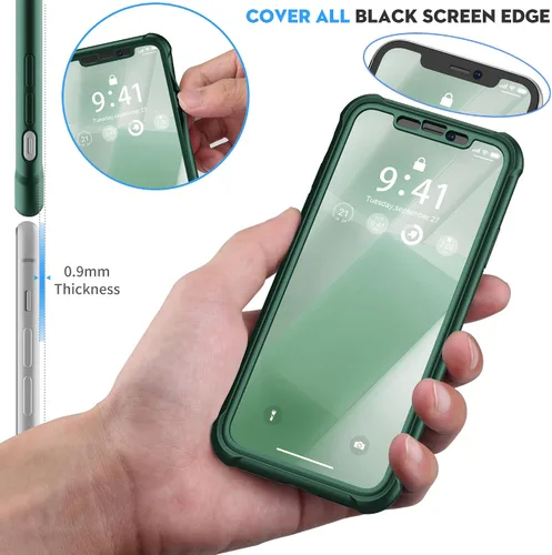 Vista 5 de ORETECH Funda para iPhone XR, con [2 x Protectores de Pantalla] [Prueba de Caídas de Grado Militar de 10 Pies] [Protección de Cámara] 360° A Prueba