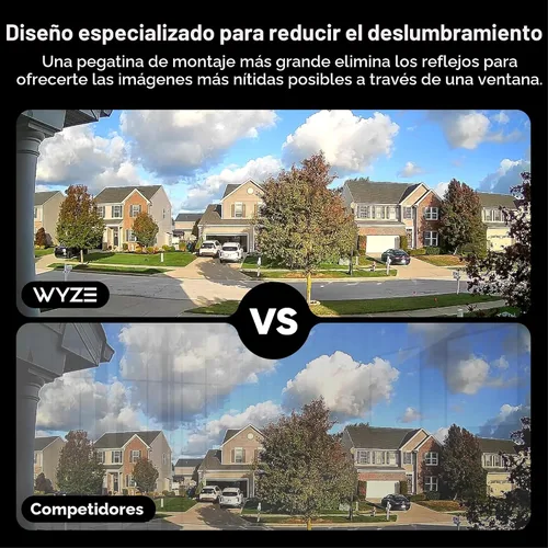 Vista 5 de Wyze Cámara de ventana, cámara de seguridad WiFi HD para interiores, visión nocturna a color mejorada, antirreflejo, detección de movimiento