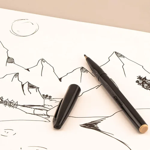 Vista 4 de Bolígrafo estilográfico Pentel Arts, tinta negra, paquete de 2 (S520BP2A), colores surtidos