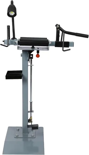 Vista 2 de Esparcidor manual de neumáticos portátil, soporte para cambiador de neumáticos con luz LED ajustable, herramienta separadora de neumáticos
