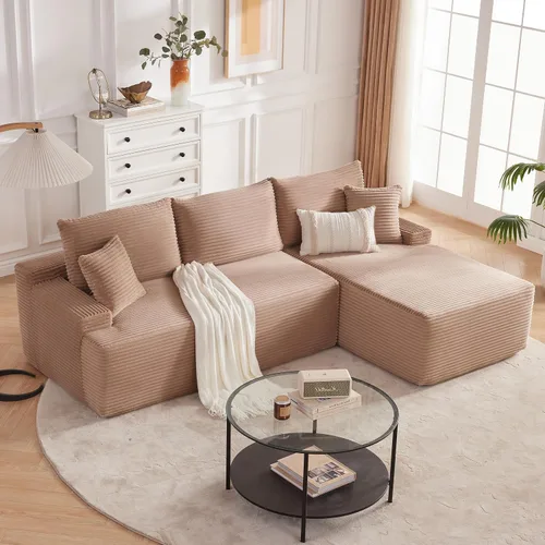 Vista 39 de Mangodan - Sofá seccional en forma de nube, sofá sin huesos para sala de estar, sofá seccional modular con asiento profundo, cómodo sofá de felpa