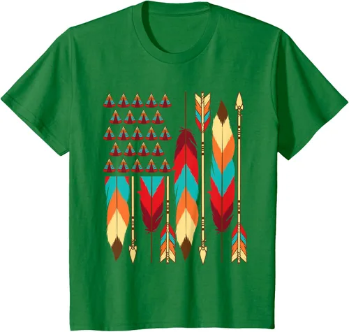 Vista 47 de Native American Bandera - Camiseta de veteranos indígenas del Mes del Orgullo, Negro, S