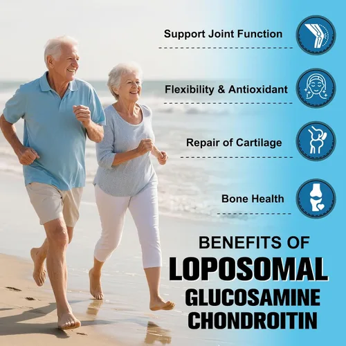 Vista 3 de Totaria Glucosamina liposomal condroitina MSM colágeno 3000 mg Suplemento de apoyo articular apoyo a la salud ósea flexibilidad y mantenimiento