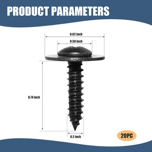 Vista 2 de Fogfar 20 tornillos para guardabarros fijos para carrocería de automóvil, LS-13 M5 de diámetro de agujero de metal, arandela cruzada, tornillos