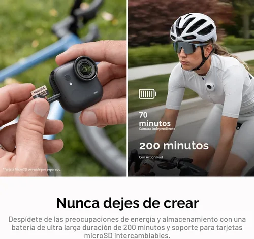Vista 7 de Insta360 GO Ultra Lifestyle Bundle – Pequeña cámara de vlogging 4K, manos libres, cámara POV, sensor de 1/1.28 pulgadas, peso de 1.87 oz, 156° FOV