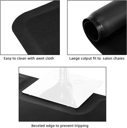 Vista 4 de Tapete para silla de salón de peluquería de 3 x 4 x 1/2 pulgadas de grosor, antifatiga para estilista, comodidad para salón de belleza, silla