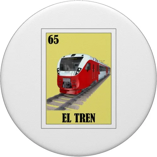 Vista 3 de Divertido diseño de tren de apodo mexicano - El Tren PopSockets PopGrip intercambiable