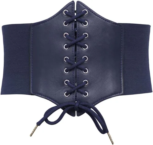 Vista 17 de GRACE KARIN Lace-up Cinch Belt Tied Corset Elastic Waist Belt Negro