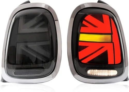 Vista 16 de Ensamble de luces traseras VLAND Compatible con BMW Mini R50 R52 R53 2001-2006, lámpara trasera Union Jack con DRL dinámico, luz trasera con señal