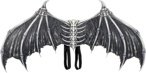 Vista 6 de Generic Alas de diablo de Halloween para cosplay, alas de hueso de diablo no tejidas, plegables para fiesta, cosplay, alas para niños y adultos