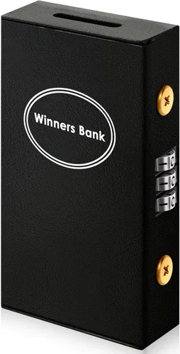 Vista 8 de Reallnaive 1 Paquete Caja de Metal para Apostadores Tamaño de Bolsillo Banco Ganador Caja de Dinero de Casino con 2 Llaves Caja Fuerte Portátil