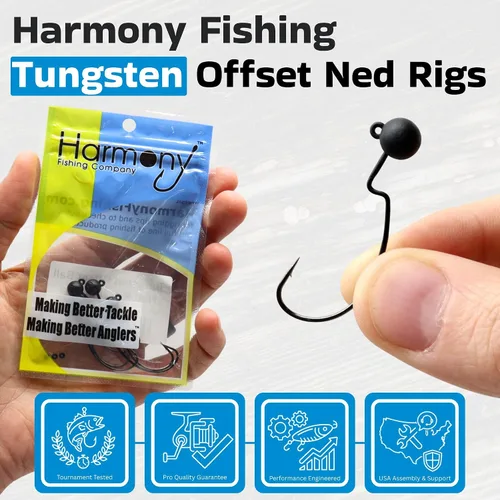Vista 7 de Harmony Fishing - Jigheads de tungsteno compensado sin malas hierbas (paquete de 5)