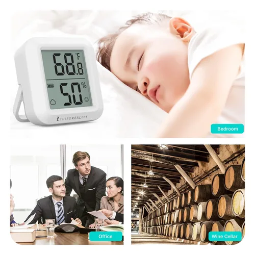 Vista 6 de THIRDREALITY Sensor de temperatura y humedad Zigbee con pantalla LCD digital, requiere concentrador ZigBee, registros de aplicaciones, monitoreo