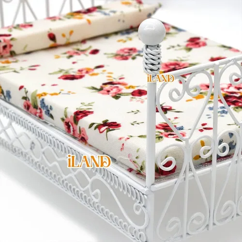 Vista 9 de iLAND Muebles de Casa de Muñecas Victorianos a Escala 1:12, Set de Cama de Casa de Muñecas 5 piezas