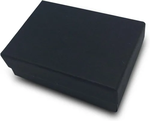 Vista 2 de The Display Guys Cajas de cartón con algodón para joyería 100 unidades Negro mate